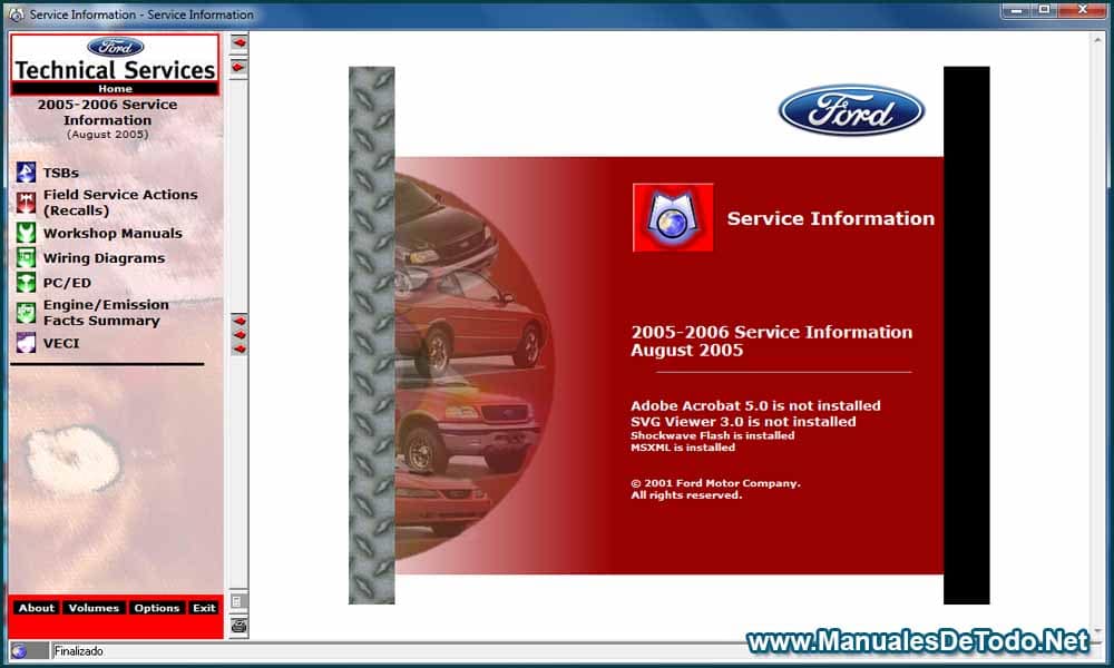 Ford TIS 2005-2006 Sistema de Información Técnica Manuales