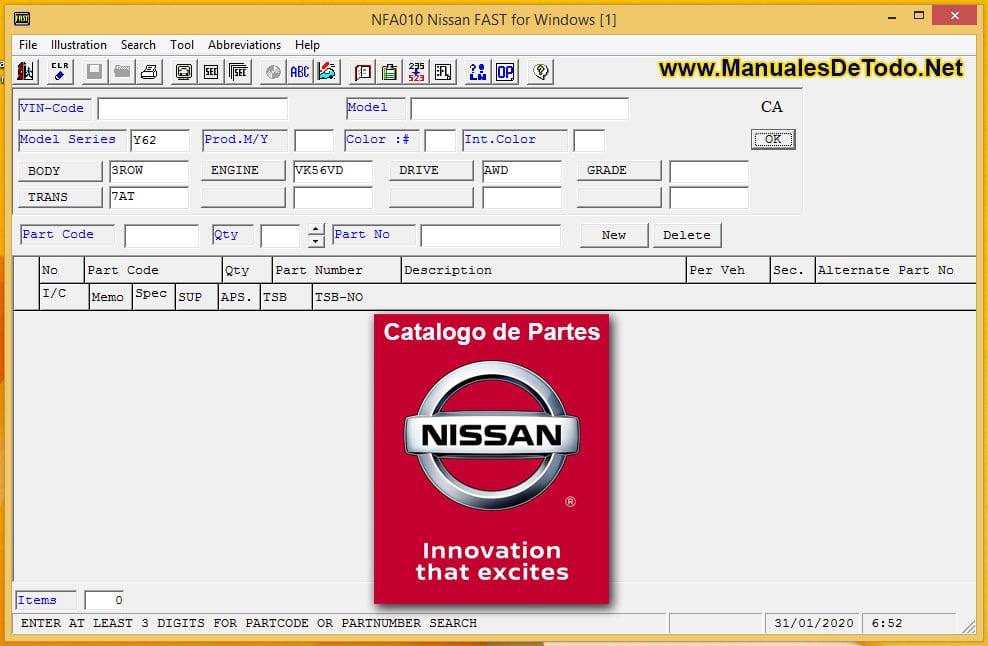 NISSAN FAST 2018 EPC + INFINITI Catalogo Electrónico de Partes