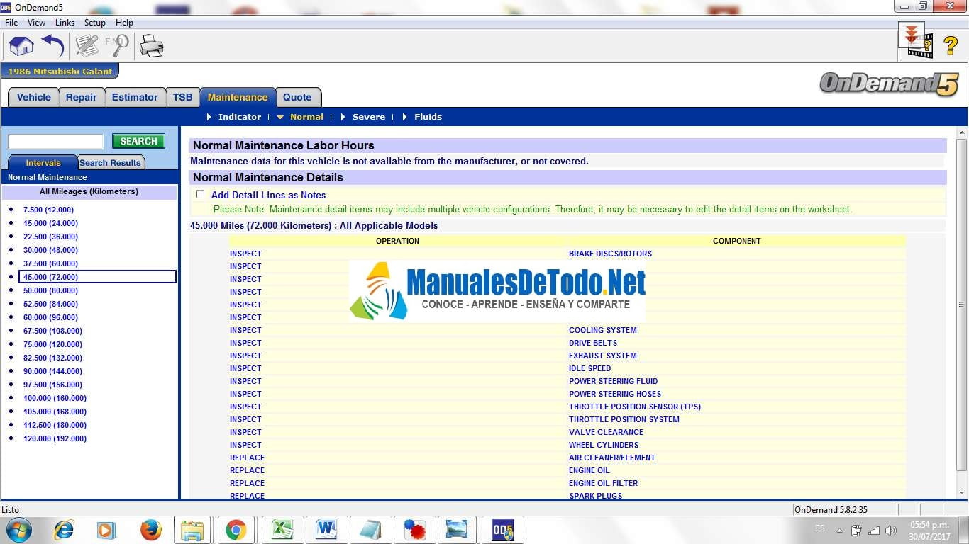 MAINTENANCE - Sección de Mantenimiento - Mitchell On Demand