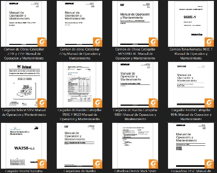 Manuales de Operación y Mantenimiento de Maquinaria Pesada